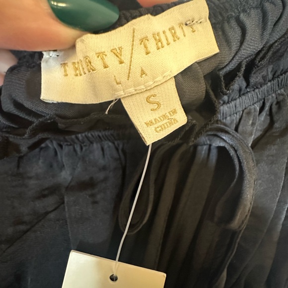 Thirty Thirty Tiered Black Front Tie Tank Top, Women’s Sz S- NWT  Flowy, Peplum - Picture 4 of 7